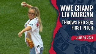 WWE Champ Liv Morgan Deals Red Sox First Pitch at Fenway Park [upl. by Navlys313]