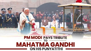 LIVE Prime Minister Narendra Modi pays tribute to Mahatma Gandhi on his Punyatithi at Rajghat [upl. by Janeczka]