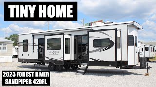 Luxurious Modern Destination Trailer or Tiny Home 2023 Forest River Sandpiper 420FL [upl. by Eyanaj]