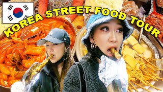 KOREA STREET FOOD TOUR  BTS GIVEAWAY 💜 [upl. by Airres]