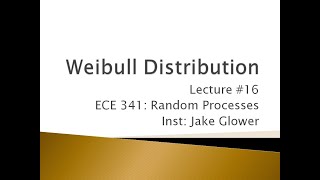 ECE 34116 Weibull Distribution [upl. by Ennaillek]