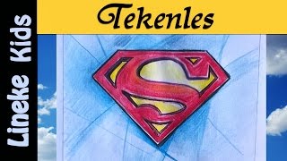 Superman Logo tekenen met potlood  Heel makkelijk [upl. by Ahsito]