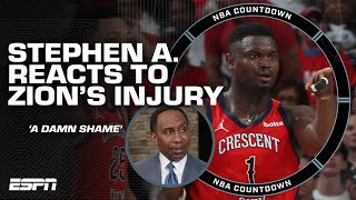 Stephen A on Zion Williamsons injury Thats a damn shame  NBA Countdown [upl. by Gromme]