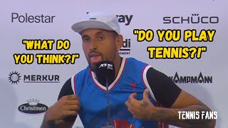 Nick Kyrgios to Journalist quotWhat do you think Do you play tennisquot  Halle 2022 HD [upl. by Blackmun]