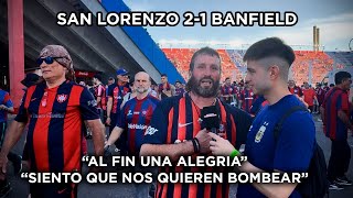 SAN LORENZO 21 BANFIELD  REACCION DE LOS HINCHAS [upl. by Kirt649]