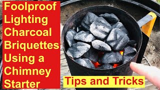 foolproof lighting of charcoal briquettes using a chimney starter [upl. by Tayib]