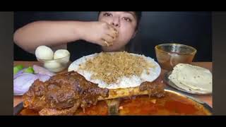 Asmr Eating Spicy Oily Mutton Paya Curry With Rice Naan And Roti  Asmr Eating challenge [upl. by Desdemona512]