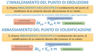 PROPRIETA COLLIGATIVE  punto di ebullioscopico e crioscopico di una soluzione [upl. by Daph]