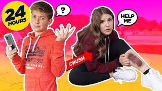 Ignoring My CRUSH For 24 HOURS CHALLENGE FUNNY PRANK  Walker Bryant Piper Rockelle [upl. by Langer]