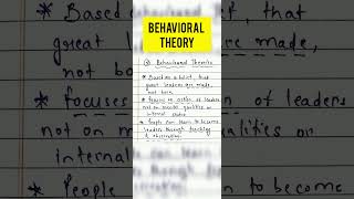 behavioral theory  theories of leadership bcom  mcom  shorts  punchnotes 11 [upl. by Amelus]