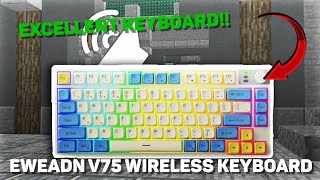 NEW EWEADN V75 Wireless Keyboard Review amp Specs RGB Wireless 75 Layout  Hive Skywars Test [upl. by Hollyanne]