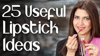 25 Useful Lipstick Ideas  Tips and Tricks  Beauty Hacks  Makeup Hacks  Ghazal Siddique [upl. by Namialus]