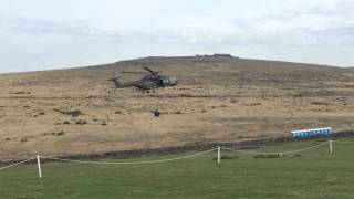 Low Flying Helicopter downdraft takes out Portaloo toilets [upl. by Eenerb]