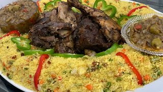 Couscous marocain poulet et viande grillée à la sénégalaise [upl. by Annaegroeg714]