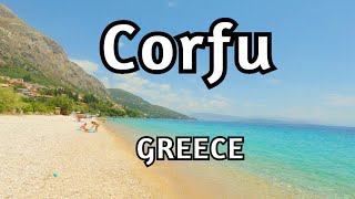 Beautiful beach in Corfu  Barbati beach walk 4k [upl. by Odicalp]