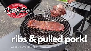 Ribs amp Pulled Pork on the CharGriller AKORN AutoKamado [upl. by Ludlew]