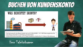 Buchen von Kundenskonto auf TKonten  Super einfach erklärt mit Beispiel und Umsatzsteuerkorrektur [upl. by Atsejam]