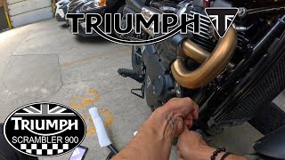 2024 Triumph Scrambler 900  OEM Dresser Bar Kit amp Fork Protectors  Unboxing amp Install [upl. by Woodcock]