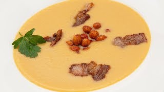 Crema de garbanzos con garbanzos fritos y panceta  Cocina Abierta de Karlos Arguiñano [upl. by Yojal]