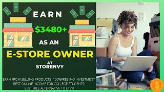 Earn 3480 from storenvy by selling products onlineBest free alternative to Etsyonline money goals [upl. by Annaik]