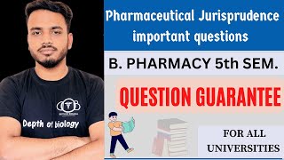 pharmaceutical Jurisprudence 5th sem important questions  pharmaceutical Jurisprudence sgsir [upl. by Lorenzana]