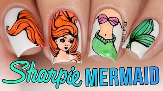 Sharpie Mermaid Nails My Collab Stamping Plate BMXL21 [upl. by Cornell933]