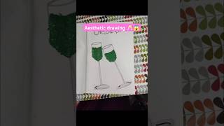 Easy way to make aesthetic drawing 🥂😱💗like subscribe craftideas art [upl. by Ardyth262]