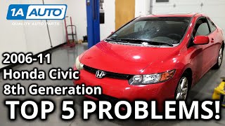 Top 5 Problems Honda Civic Sedan 8th Generation 20062011 [upl. by Anizor7]