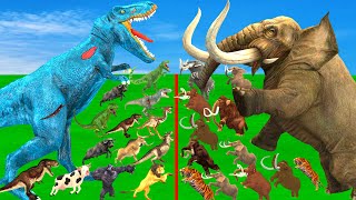 Modern Animals vs Prehistoric Mammals vs Giant Dinosaurs Size Comparison Mammoth Vs TRex Vs Elephant [upl. by Dallas946]