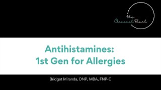 Antihistamines  1st Gen H1 Blockers for Allergies  Pharmacology [upl. by Oleic257]