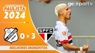 INTER DE LIMEIRA 0 X 3 SÃO PAULO  MELHORES MOMENTOS  CAMPEONATO PAULISTA 2024  geglobo [upl. by Christel]