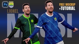 JERSEY FANTASI LIONEL MESSI TUTORIAL AND FREE MOCKUP JERSEY MOCKUP  FREE MOCKUP TEMPLATE [upl. by Gula]