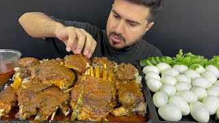 ASMR EATING SPICY MUTTON CURRY WITH RICEEXTRA GRAVYBOILED EGGS  REAL MUKBANGNO TALKING [upl. by Tlok217]