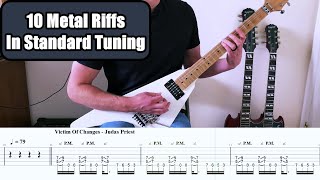 10 Metal Riffs In Standard Tuning With Tab [upl. by Amiel]