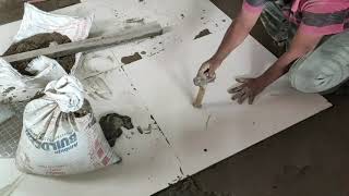 Install Living Room Floor With Ceramic Tiles Easy  How To Install Floor Tile vitrified tiles [upl. by Cynthla]