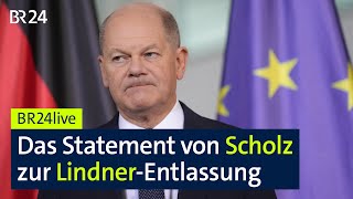 AmpelAus Bundeskanzler Scholz zur LindnerEntlassung  BR24live [upl. by Kroll]