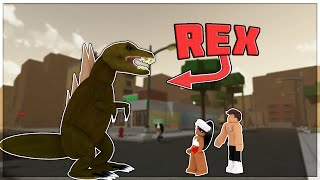 BECOMING MASSIVE TREX IN ROBLOX DA HOOD Exploits [upl. by Nosduh737]