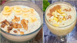 2 Oats Recipes For Breakfast  Weight Loss Recipes  Overnight Oats  Oats Smoothie  Appus Cuisine [upl. by Also]