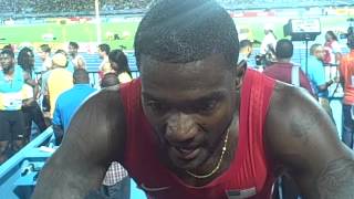 Just Gatlin After Dropped Stick in 4x200 [upl. by Marron]