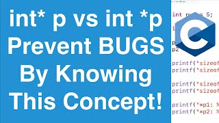 int p vs int p Pointer Declarations  C Programming Tutorial [upl. by Auhsohey]