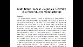 Multi Stage Process Diagnosis Networks in Semiconductor Manufacturing [upl. by Seana]