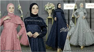 MODEL BAJU GAMIS BROKAT TERBARU 2024 Nuria Untuk Acara Pesta Kondangan [upl. by Elizabet772]