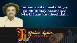 Hees Dhayal Looma Heesee Maxamed Mooge Balwo Lyrics [upl. by Euqirrne]