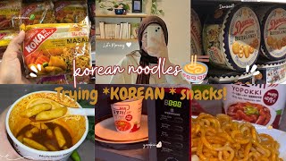 Trying Korean Noodles bts🍜  Fun to shopping with sisters😍✨Yopokkicarbonararamenimtiazgajry [upl. by Ennaeed]