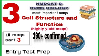 NMDCATNUMS MCQs  Cell structure and function  nmdcatbiology [upl. by Arocat]