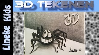 Hoe teken je een spin  3D tekenen  11 [upl. by Naghem878]