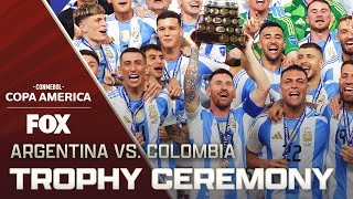 2024 Copa América Final Argentinas trophy ceremony following 10 victory over Colombia [upl. by Evadne496]