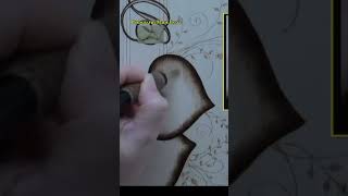 Wood Burning  Valentine Hearts pyrography tutorial [upl. by Naryb]