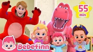 Trex and Dinosaurs in The Eggs  Bebefinn Top Nursery Rhymes Compilation [upl. by Draillih]