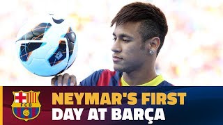 This was Neymars first day at Camp Nou 2013 [upl. by Quennie887]